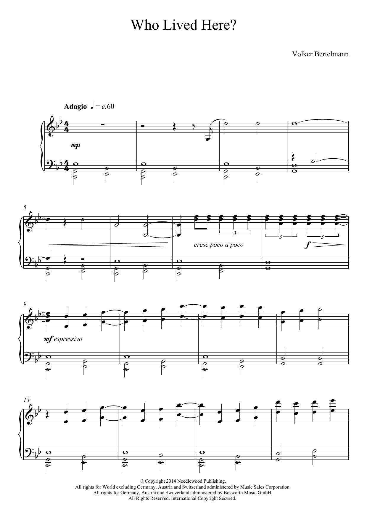 Hauschka Who Lived Here? sheet music notes and chords. Download Printable PDF.