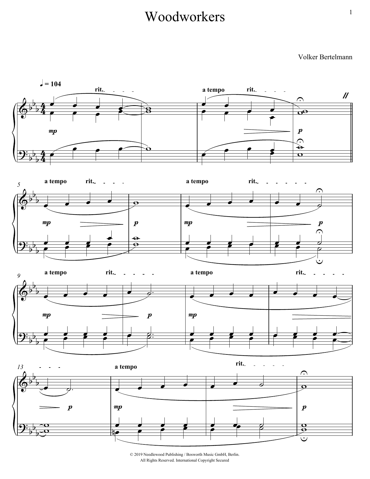 Hauschka Woodworkers sheet music notes and chords. Download Printable PDF.