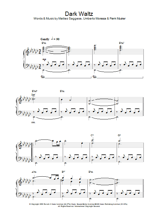 Hayley Westenra Dark Waltz sheet music notes and chords. Download Printable PDF.