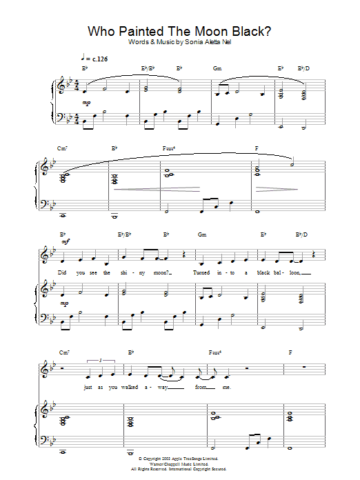Learn to play Hayley Westenra Who Painted The Moon Black? sheet music for Guitar Chords/Lyrics in minutes. Hayley Westenra Who Painted The Moon Black? sheet music notes and chords. Download Printable PDF.