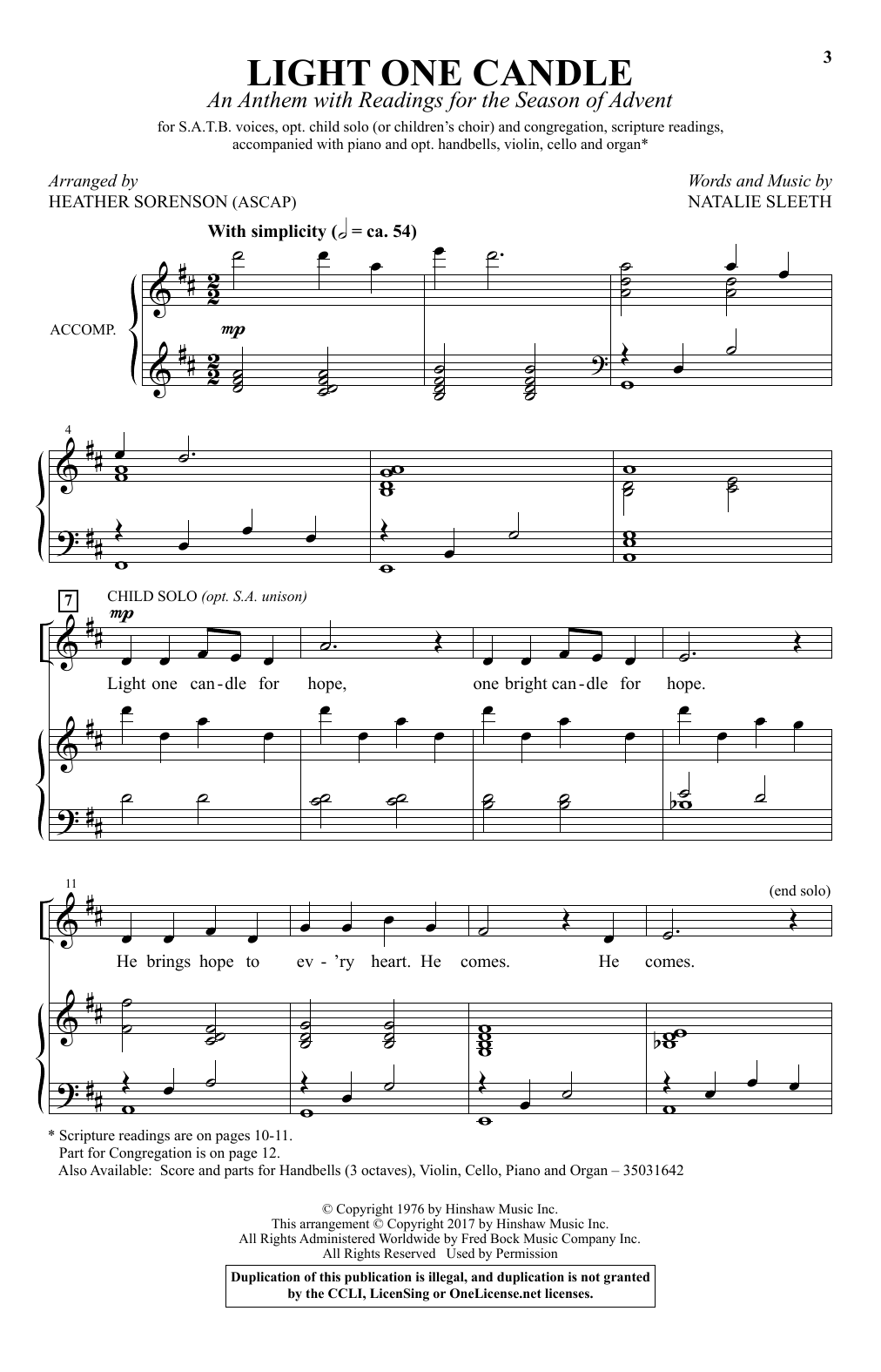 Heather Sorenson Light One Candle sheet music notes and chords. Download Printable PDF.