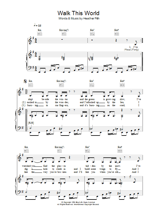 Learn to play Heather Nova Walk This World sheet music for Guitar Chords/Lyrics in minutes. Heather Nova Walk This World sheet music notes and chords. Download Printable PDF.