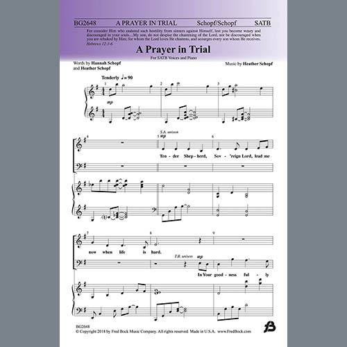 Heather Schopf Download Printable PDF Score Easily Download Heather Schopf Printable PDF piano music notes, guitar tabs for SATB Choir. Transpose or transcribe this score in no time - Learn how to play song progression.
