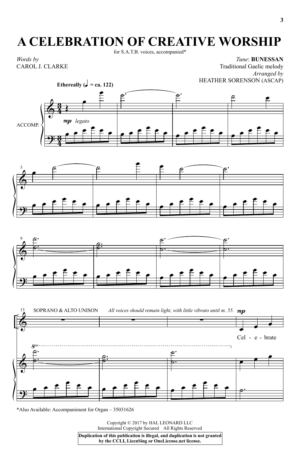 Learn to play Heather Sorenson A Celebration Of Creative Worship sheet music for SATB Choir in minutes. Price: 3.9900$ Heather Sorenson A Celebration Of Creative Worship sheet music notes and chords arranged for SATB Choir