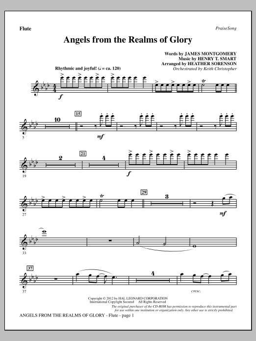 Learn to play Heather Sorenson Angels From The Realms Of Glory - Flute sheet music for Choir Instrumental Pak in minutes. Price: 8.9900$ Heather Sorenson Angels From The Realms Of Glory - Flute sheet music notes and chords arranged for Choir Instrumental Pak