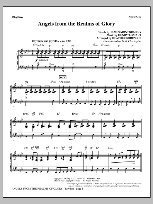Learn to play Heather Sorenson Angels From The Realms Of Glory - Rhythm sheet music for Choir Instrumental Pak in minutes. Price: 8.9900$ Heather Sorenson Angels From The Realms Of Glory - Rhythm sheet music notes and chords arranged for Choir Instrumental Pak