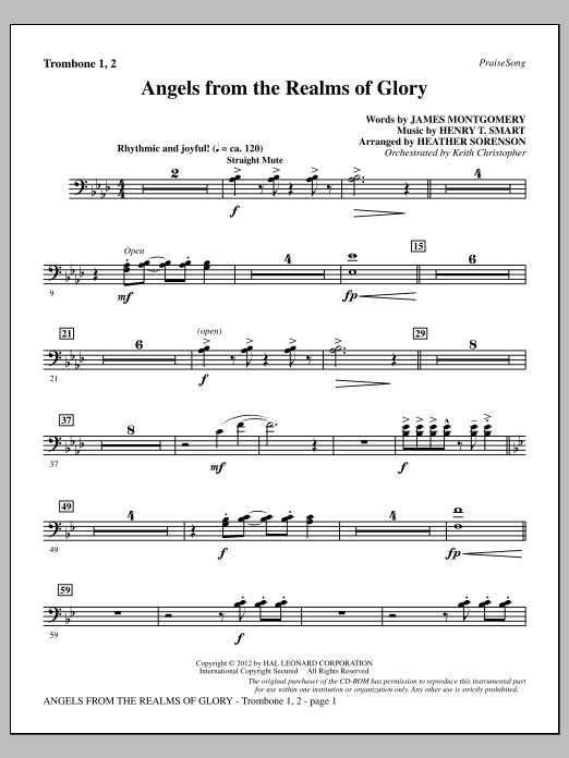 Learn to play Heather Sorenson Angels From The Realms Of Glory - Trombone 1 & 2 sheet music for Choir Instrumental Pak in minutes. Price: 8.9900$ Heather Sorenson Angels From The Realms Of Glory - Trombone 1 & 2 sheet music notes and chords arranged for Choir Instrumental Pak