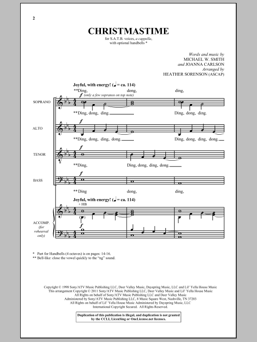 Heather Sorenson Christmastime sheet music notes and chords. Download Printable PDF.