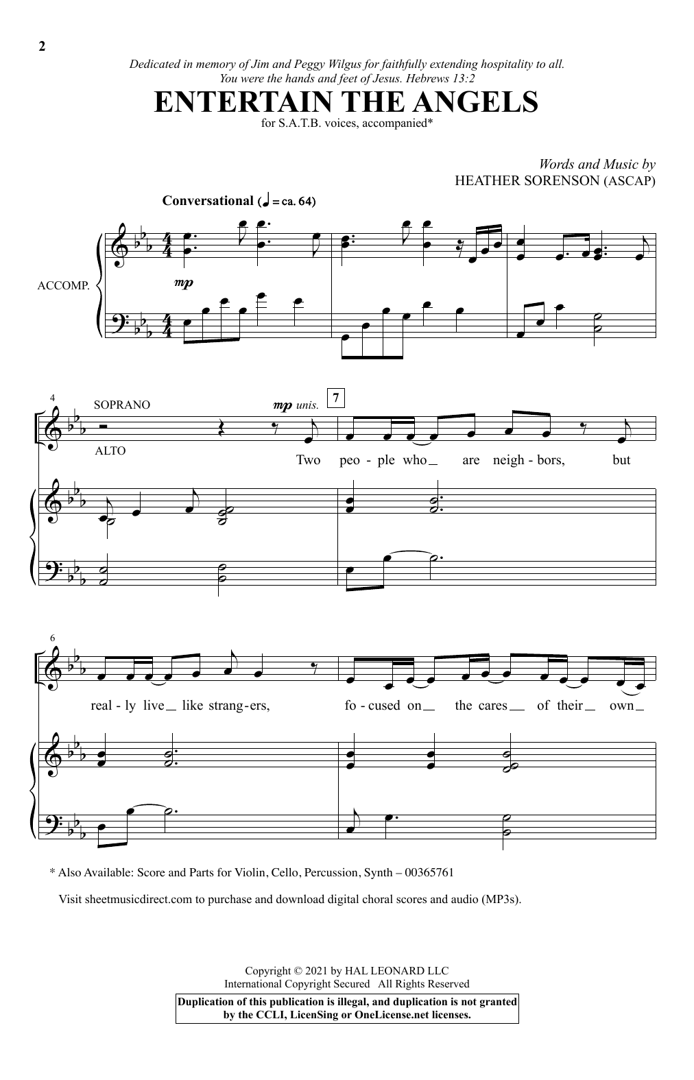 Learn to play Heather Sorenson Entertain The Angels sheet music for SATB Choir in minutes. Price: 3.9900$ Heather Sorenson Entertain The Angels sheet music notes and chords arranged for SATB Choir