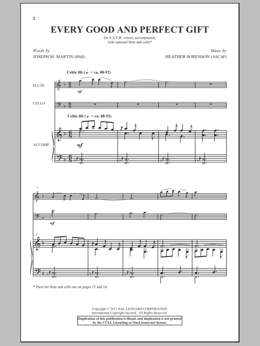 Learn to play Heather Sorenson Every Good And Perfect Gift sheet music for SATB Choir in minutes. Price: 3.9900$ Heather Sorenson Every Good And Perfect Gift sheet music notes and chords arranged for SATB Choir