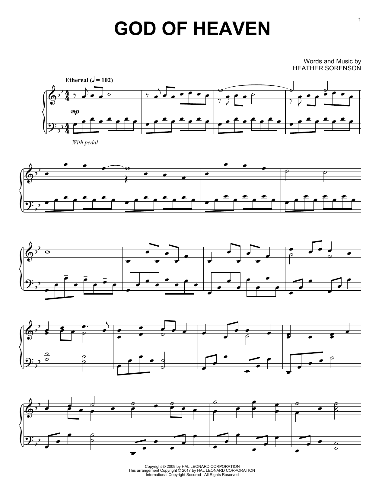 Learn to play Heather Sorenson God Of Heaven sheet music for Piano Solo in minutes. Heather Sorenson God Of Heaven sheet music notes and chords