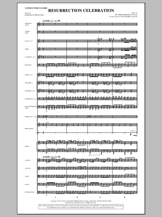 Learn to play Heather Sorenson Resurrection Celebration - Full Score sheet music for Choir Instrumental Pak in minutes. Price: 8.9900$ Heather Sorenson Resurrection Celebration - Full Score sheet music notes and chords arranged for Choir Instrumental Pak