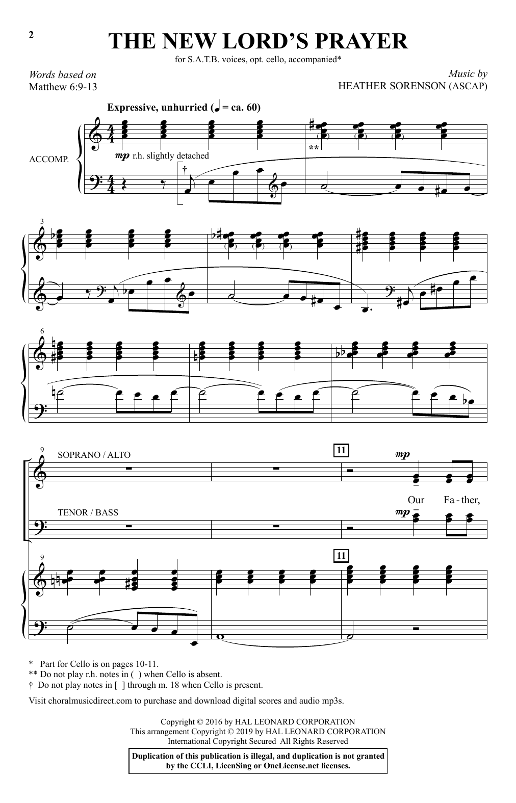 Heather Sorenson The New Lord S Prayer Sheet Music Pdf Notes Chords Sacred Score Satb Choir Download Printable Sku 429835