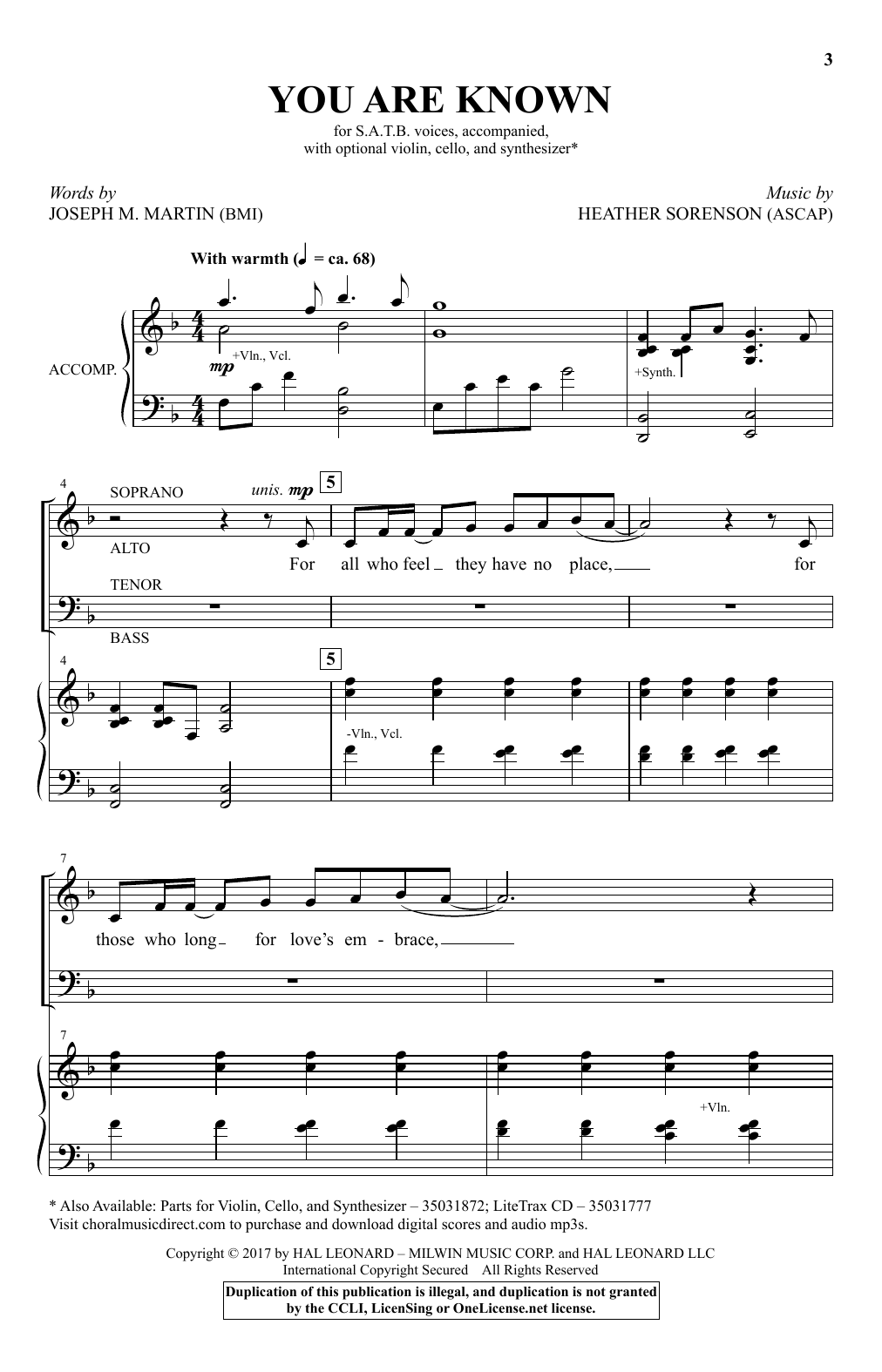 Learn to play Heather Sorenson You Are Known sheet music for SATB Choir in minutes. Price: 3.9900$ Heather Sorenson You Are Known sheet music notes and chords arranged for SATB Choir