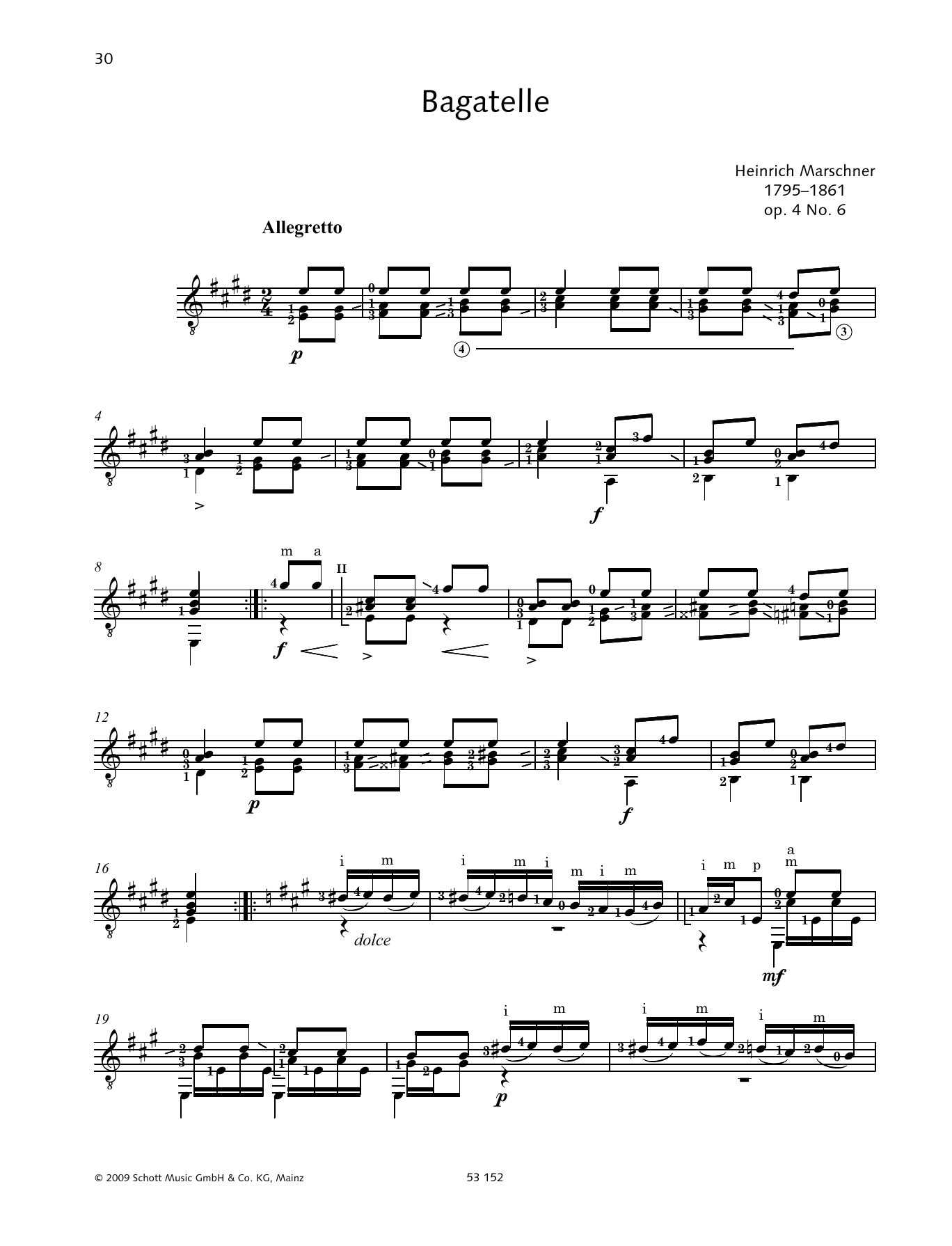 Heinrich Marschner Bagatelle sheet music notes and chords. Download Printable PDF.