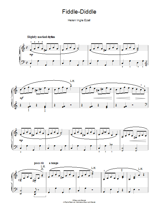 Helen Ingle Ezell Fiddle-Diddle sheet music notes and chords. Download Printable PDF.