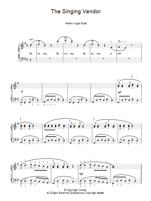 Learn to play Helen Ingle Ezell The Singing Vendor sheet music for Piano Solo in minutes. Helen Ingle Ezell The Singing Vendor sheet music notes and chords. Download Printable PDF.