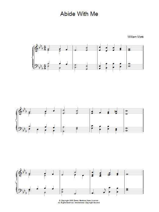 Henry F. Lyte Abide With Me sheet music notes and chords. Download Printable PDF.