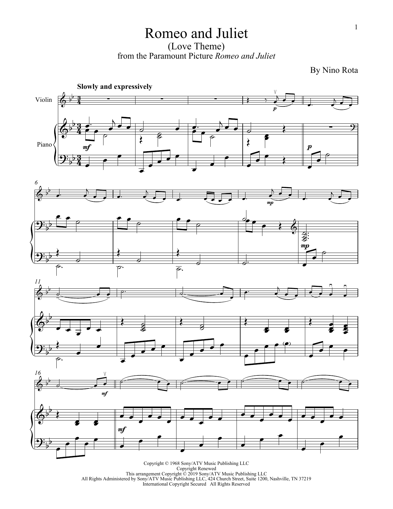 Henry Mancini Romeo And Juliet (Love Theme) sheet music notes and chords. Download Printable PDF.