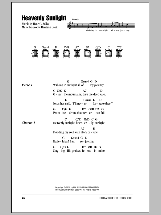 Henry J. Zelley Heavenly Sunlight sheet music notes and chords. Download Printable PDF.