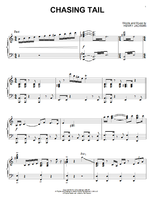 Henry Jackman Chasing Tail sheet music notes and chords. Download Printable PDF.