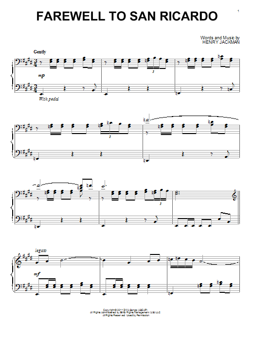 Learn to play Henry Jackman Farewell To San Ricardo sheet music for Piano Solo in minutes. Henry Jackman Farewell To San Ricardo sheet music notes and chords. Download Printable PDF.
