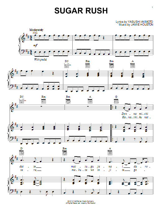 Henry Jackman Sugar Rush sheet music notes and chords. Download Printable PDF.