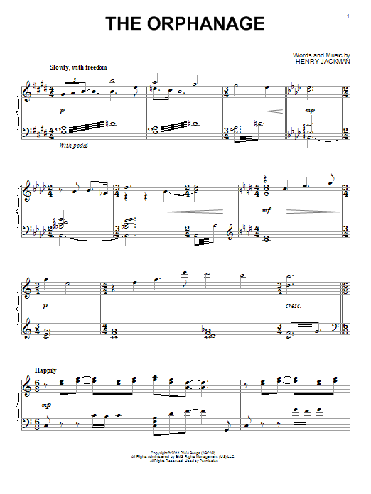 Henry Jackman The Orphanage sheet music notes and chords. Download Printable PDF.