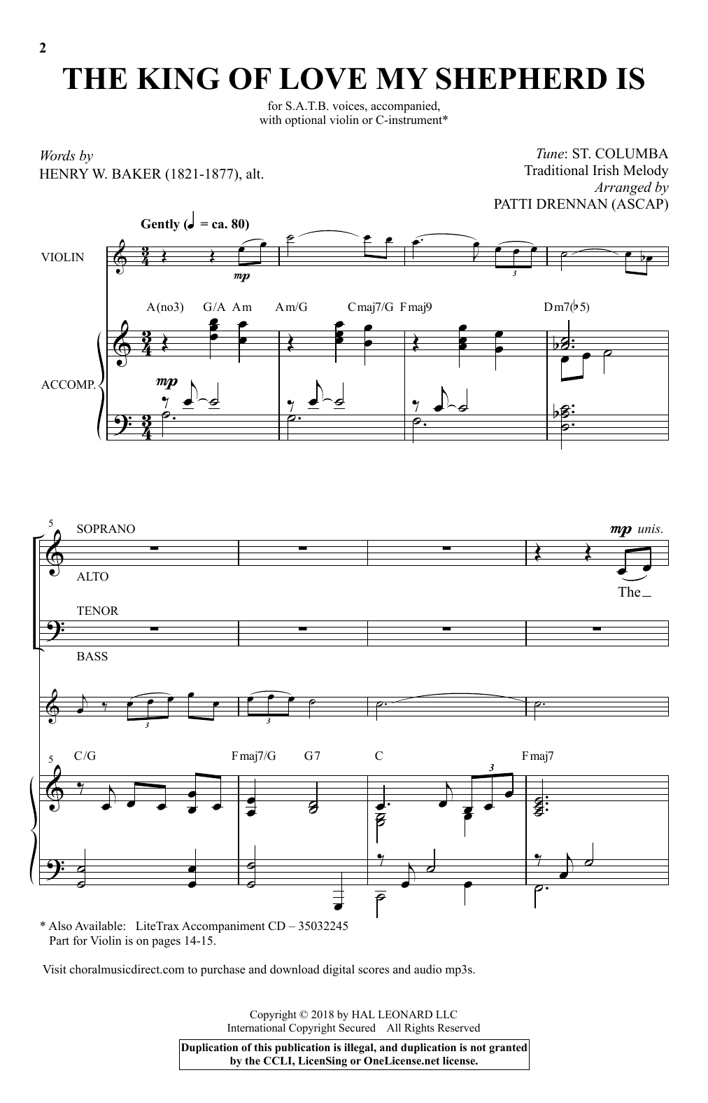 Learn to play Henry W. Baker The King Of Love My Shepherd Is (arr. Patti Drennan) sheet music for SATB Choir in minutes. Henry W. Baker The King Of Love My Shepherd Is (arr. Patti Drennan) sheet music notes and chords. Download Printable PDF.