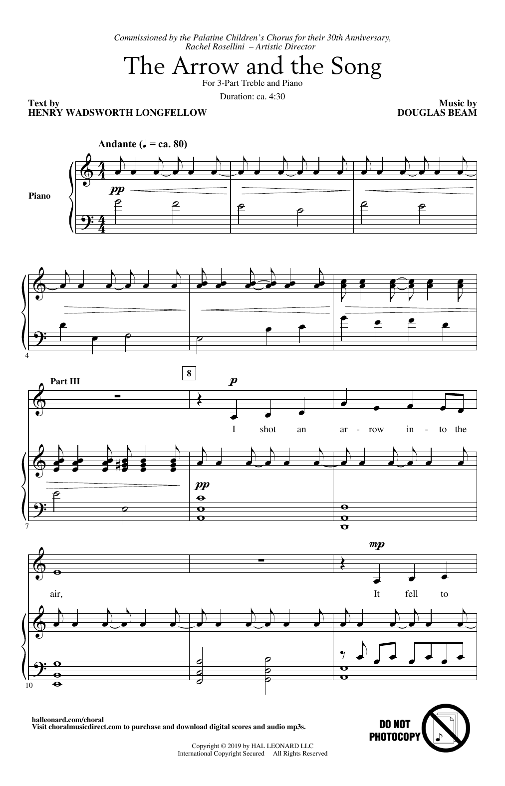 Learn to play Henry Wadsworth Longfellow and Douglas Beam The Arrow And The Song sheet music for 3-Part Treble Choir in minutes. Price: 3.9900$ Henry Wadsworth Longfellow and Douglas Beam The Arrow And The Song sheet music notes and chords arranged for 3-Part Treble Choir