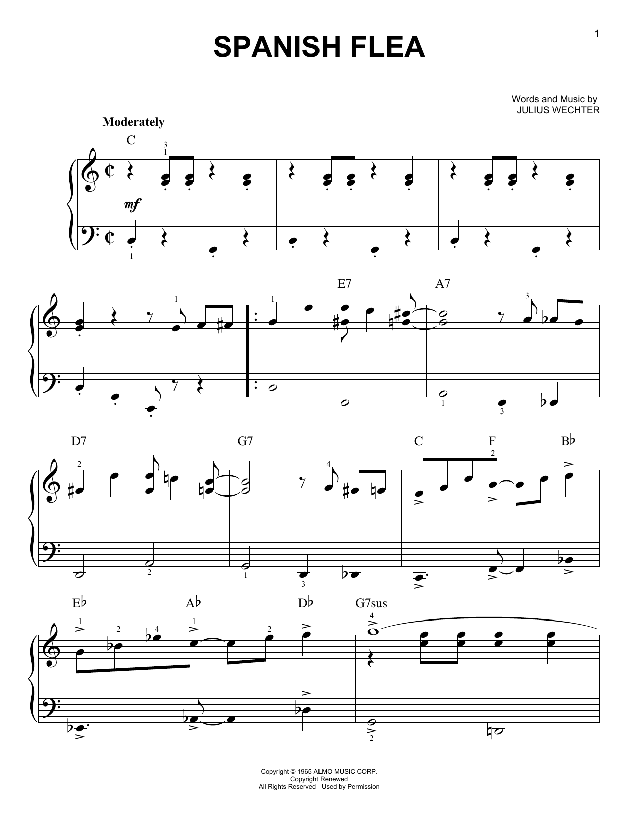 Herb Alpert & The Tijuana Brass Spanish Flea sheet music notes and chords. Download Printable PDF.