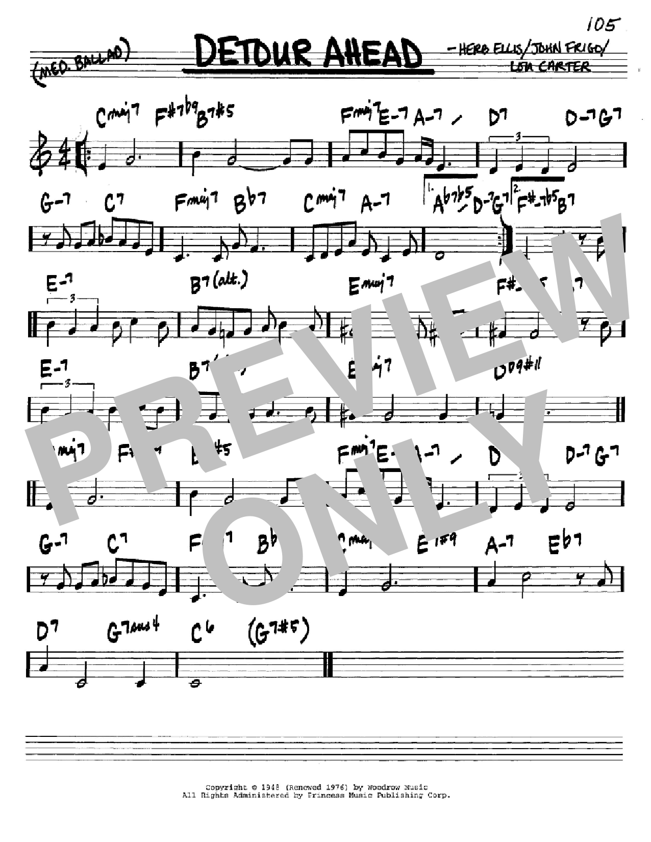 Herb Ellis Detour Ahead sheet music notes and chords. Download Printable PDF.