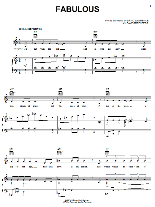 High School Musical 2 Fabulous sheet music notes and chords. Download Printable PDF.