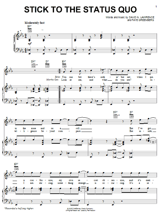 High School Musical Stick To The Status Quo sheet music notes and chords. Download Printable PDF.