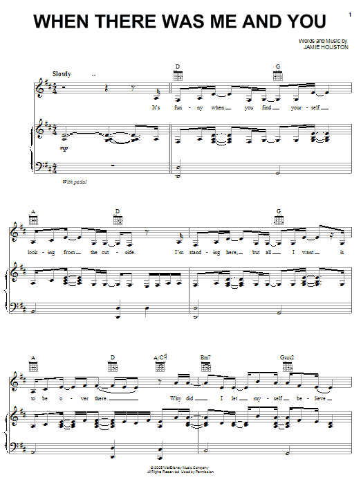 High School Musical When There Was Me And You sheet music notes and chords. Download Printable PDF.