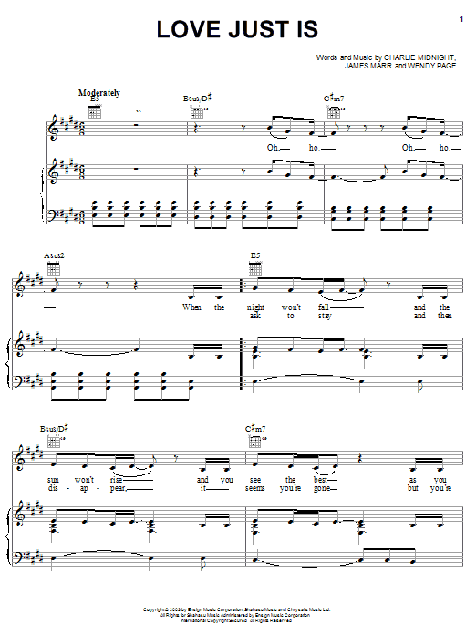 Hilary Duff Love Just Is sheet music notes and chords. Download Printable PDF.