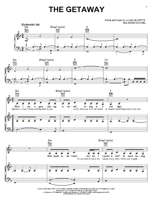 Hilary Duff The Getaway sheet music notes and chords. Download Printable PDF.