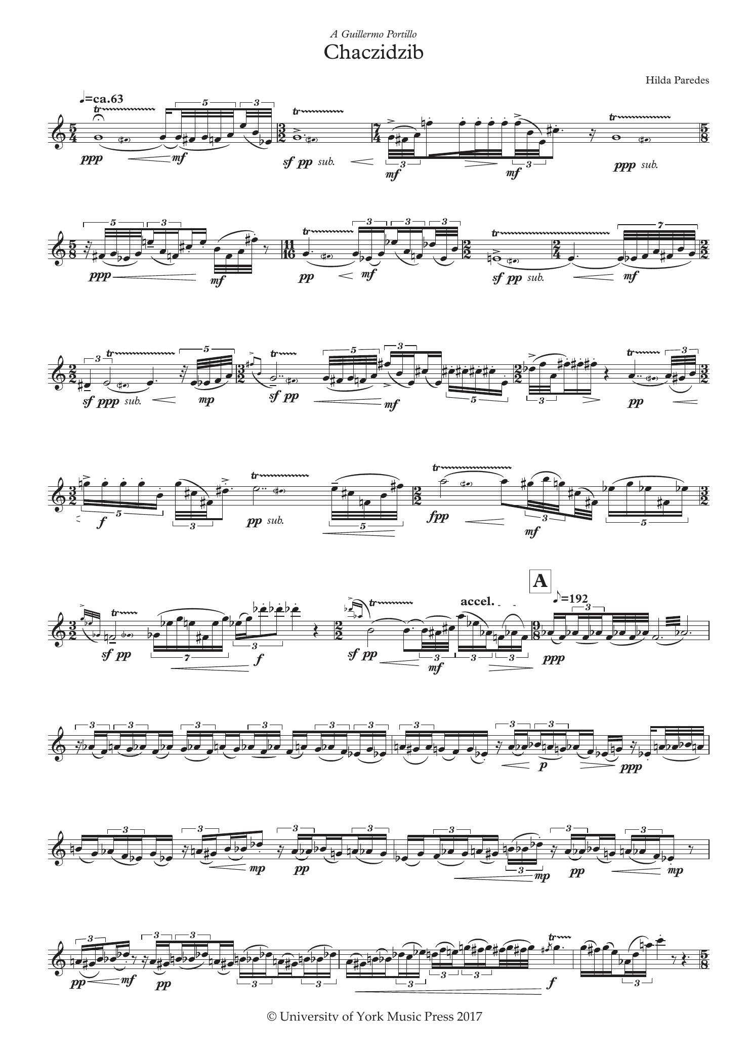 Hilda Paredes Chaczidzib sheet music notes and chords. Download Printable PDF.