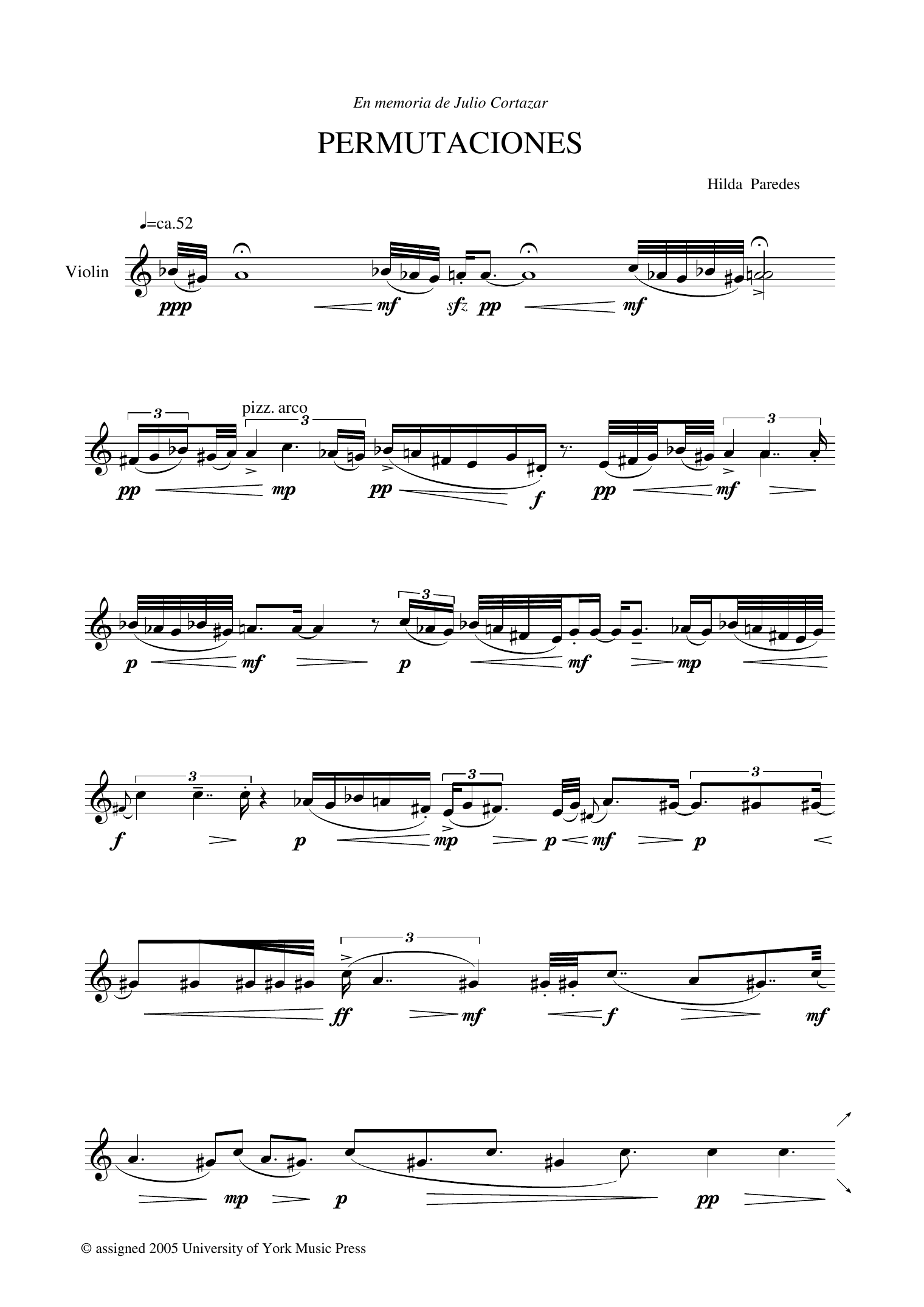 Hilda Paredes Permutaciones sheet music notes and chords. Download Printable PDF.