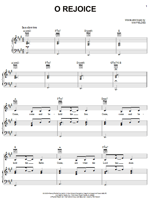 Hillsong O Rejoice sheet music notes and chords. Download Printable PDF.
