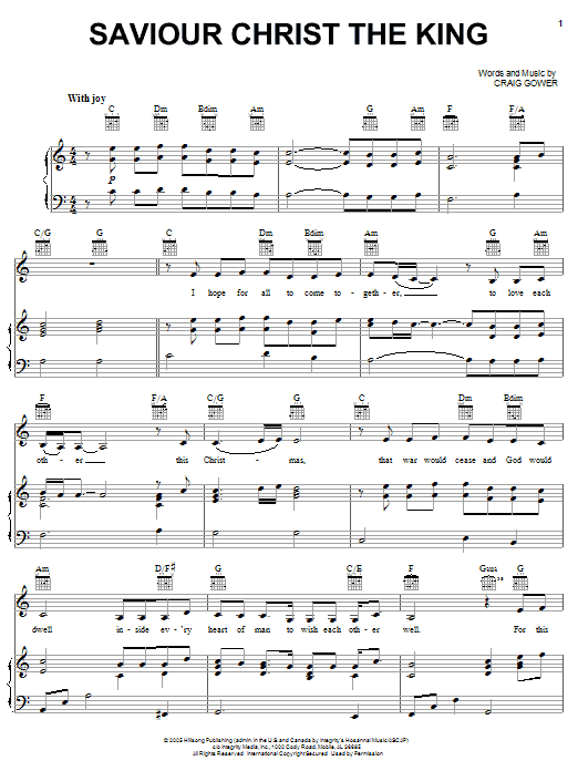 Hillsong Saviour Christ The King sheet music notes and chords. Download Printable PDF.