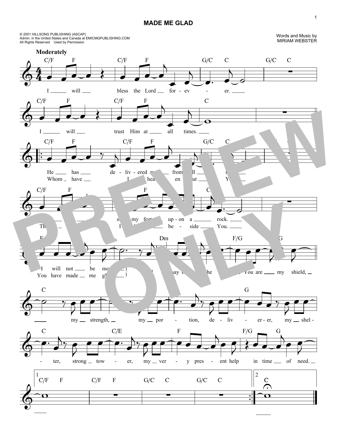 Hillsong Worship Made Me Glad sheet music notes and chords. Download Printable PDF.