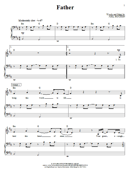 Hillsong United Father sheet music notes and chords. Download Printable PDF.