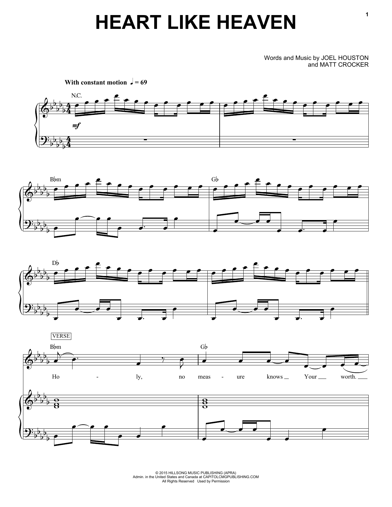 Hillsong United Heart Like Heaven sheet music notes and chords. Download Printable PDF.