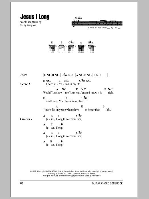 Learn to play Hillsong United Jesus I Long sheet music for Guitar Chords/Lyrics in minutes. Hillsong United Jesus I Long sheet music notes and chords. Download Printable PDF.