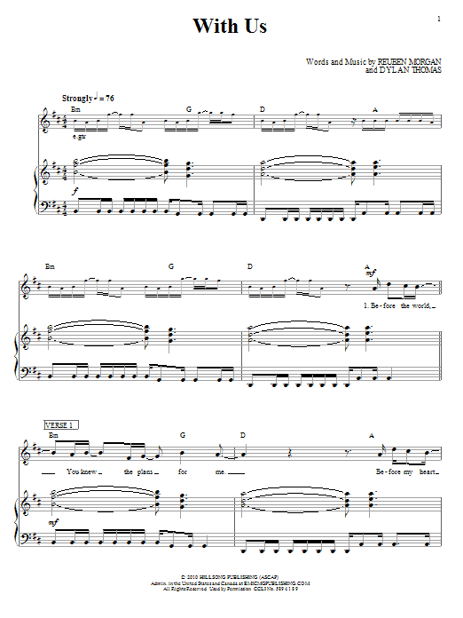 Hillsong United With Us sheet music notes and chords. Download Printable PDF.