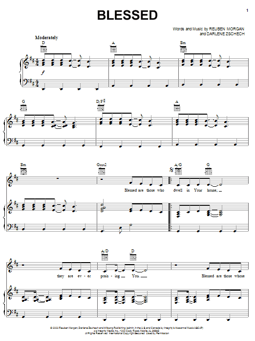 Reuban Morgan Blessed sheet music notes and chords. Download Printable PDF.