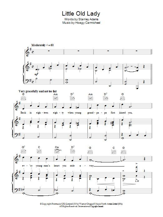 Hoagy Carmichael Little Old Lady sheet music notes and chords. Download Printable PDF.