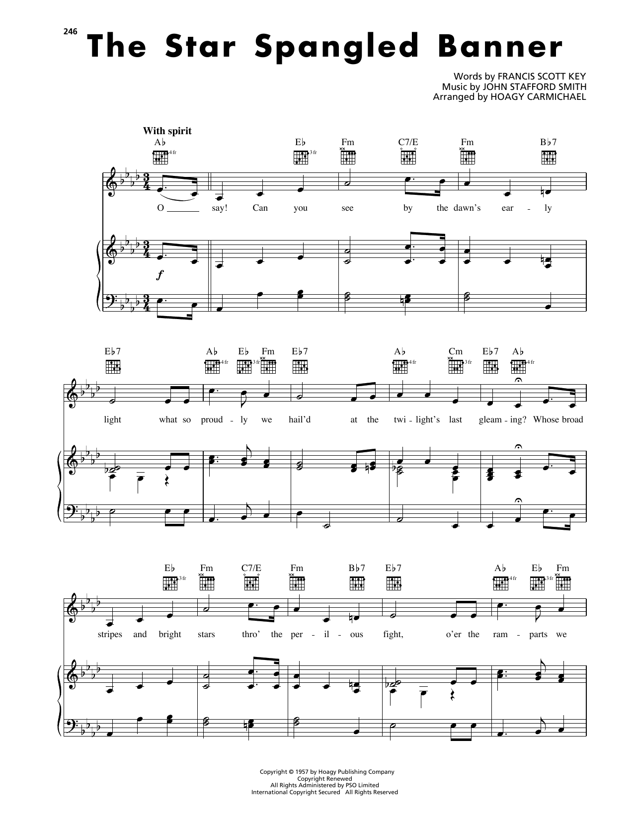 Hoagy Carmichael The Star-Spangled Banner sheet music notes and chords. Download Printable PDF.