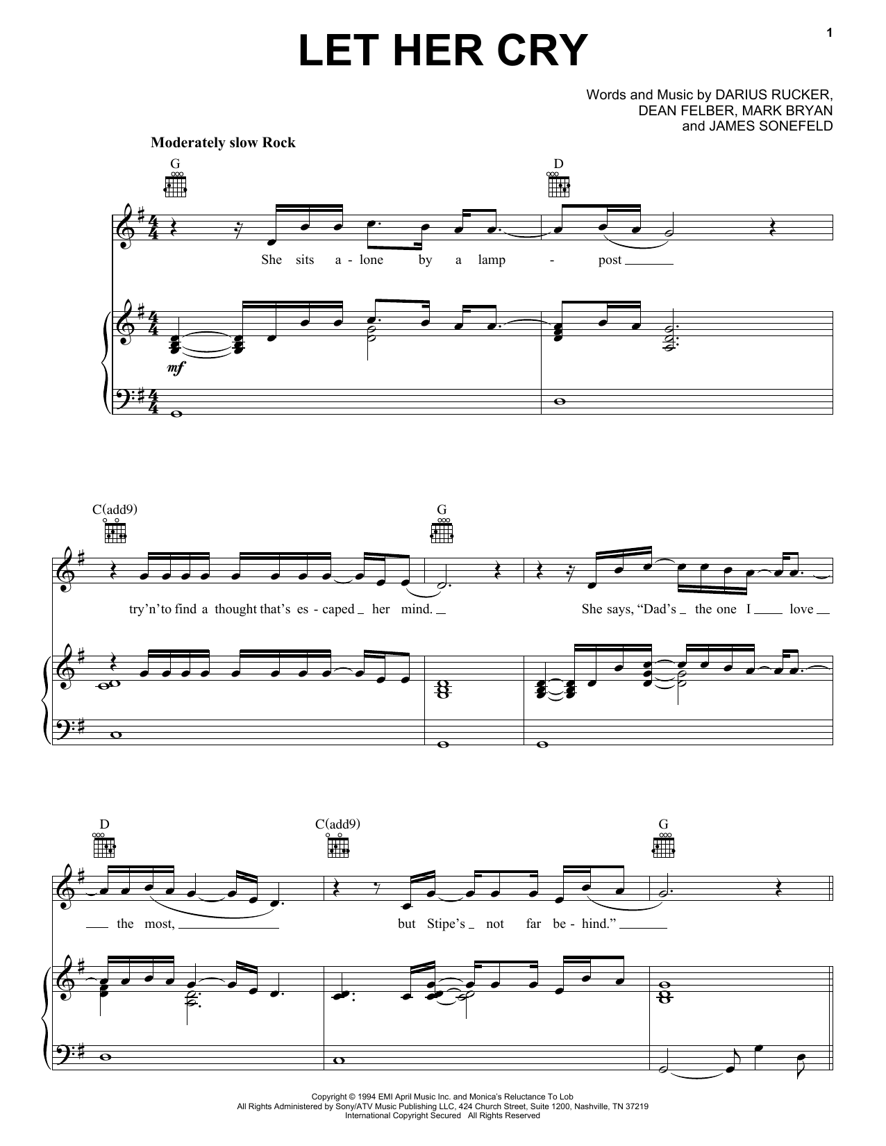 Learn to play Hootie & The Blowfish Let Her Cry sheet music for Easy Guitar in minutes. Hootie & The Blowfish Let Her Cry sheet music notes and chords